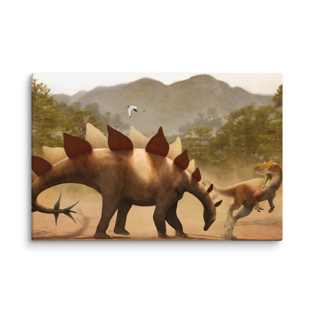 Stegosaurus vs Allosaurus canvas