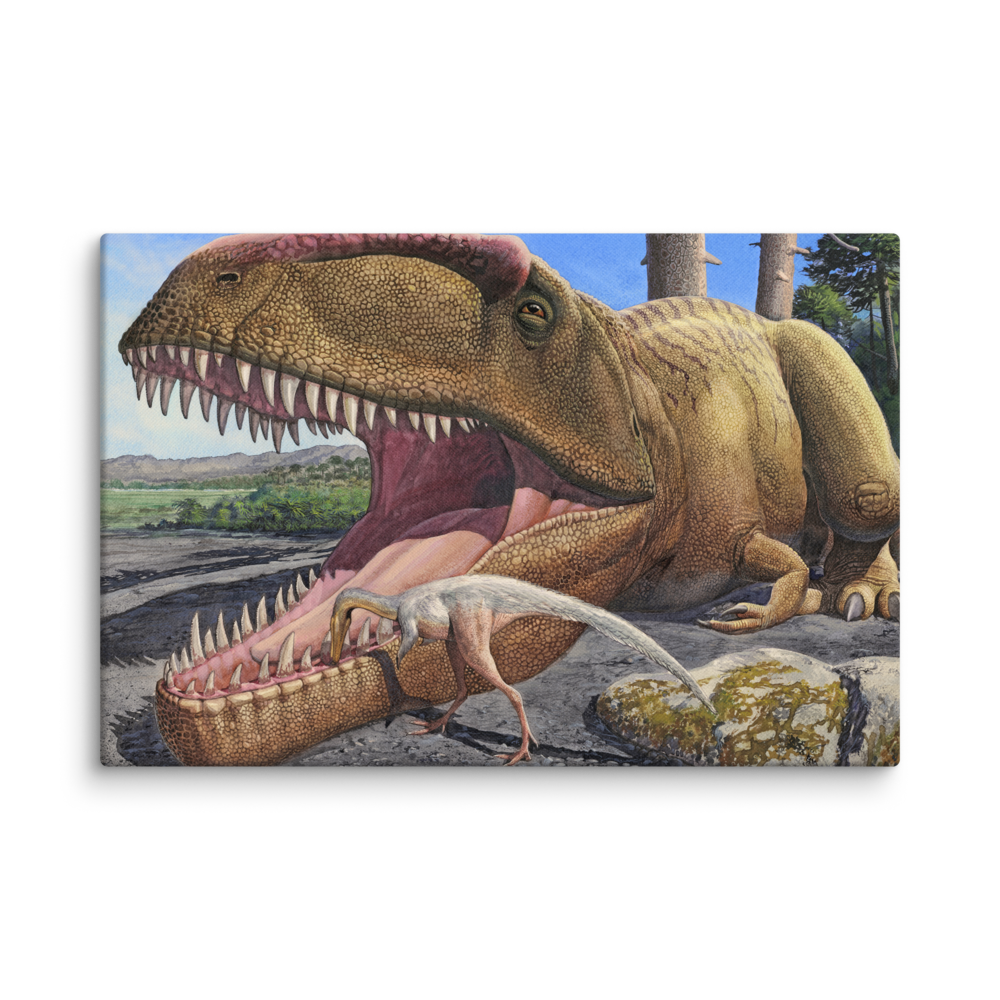 Giganotosaurus carolinii and Alnashetri cerropoliciensis Symbiosis — Canvas 16×24