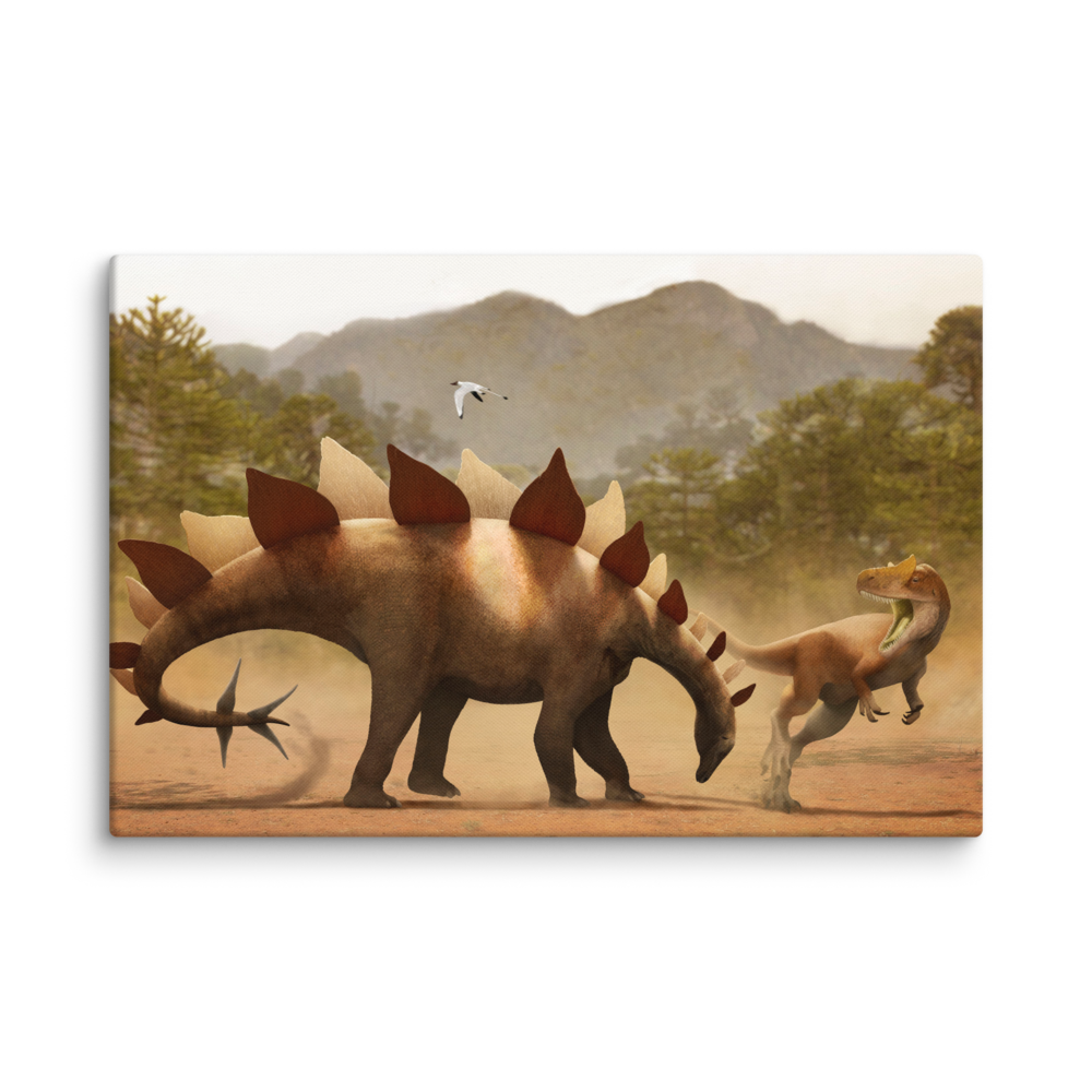 Stegosaurus vs Allosaurus — Canvas 20×30