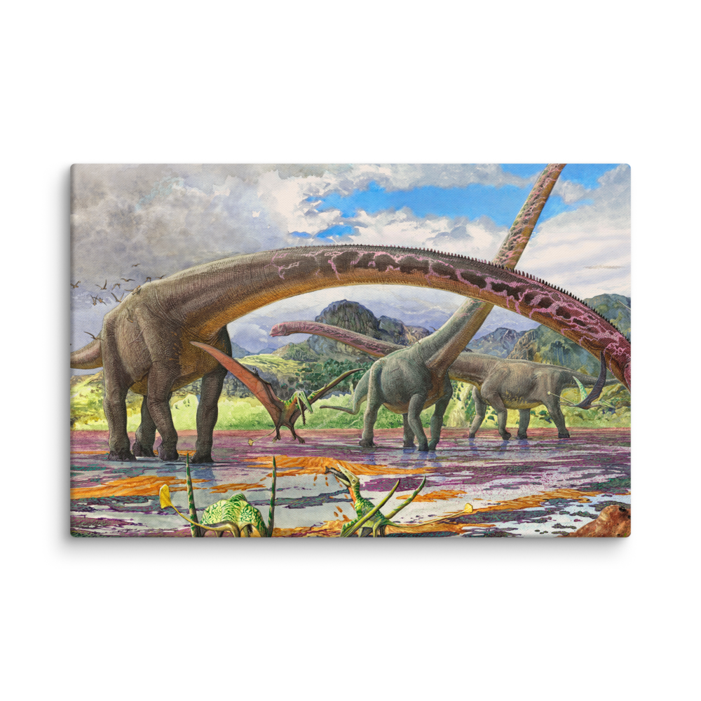 Mamenchisaurus and Sericipterus — Canvas 24×36