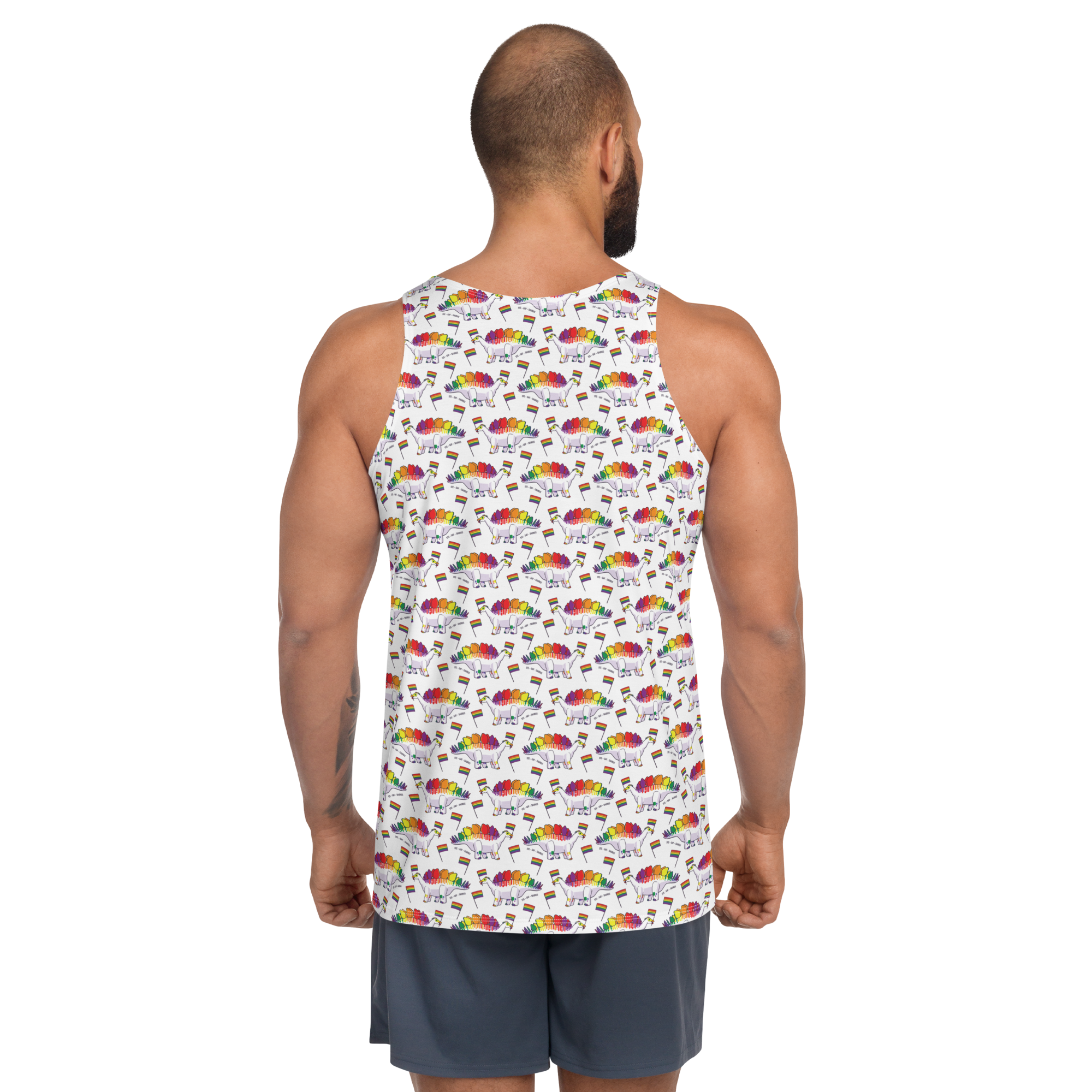 Stegosaurus Gay Pride unisex all-over-print tank top