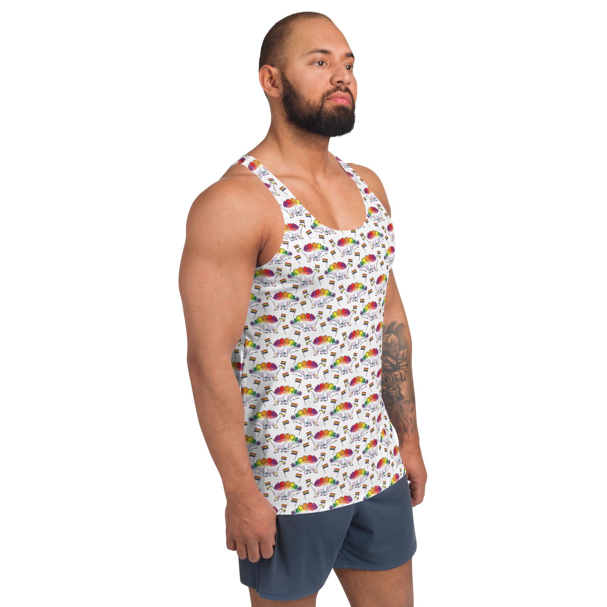 Stegosaurus Gay Pride unisex all-over-print tank top