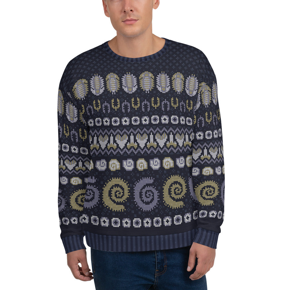 Prehistoric Marine Life Ugly Holiday Sweatshirt