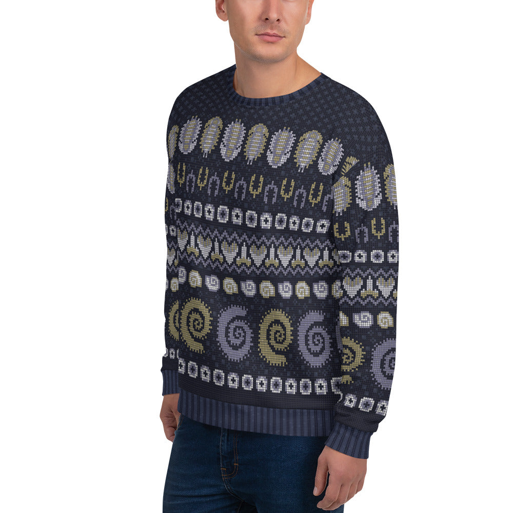 Prehistoric Marine Life Ugly Holiday Sweatshirt