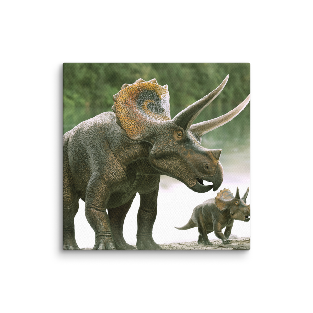 Triceratops With Its Calf canvas