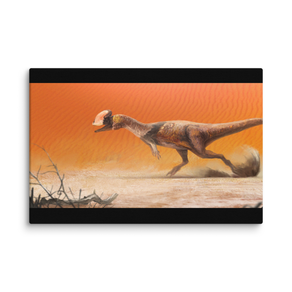 Dilophosaurus On The Run canvas