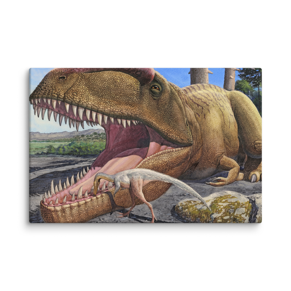 Giganotosaurus carolinii and Alnashetri cerropoliciensis Symbiosis — Canvas 12×18