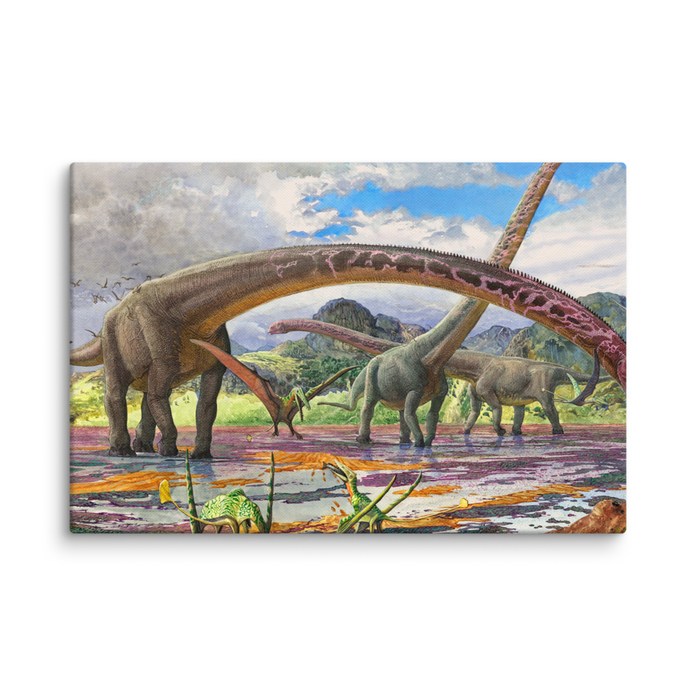Mamenchisaurus and Sericipterus canvas