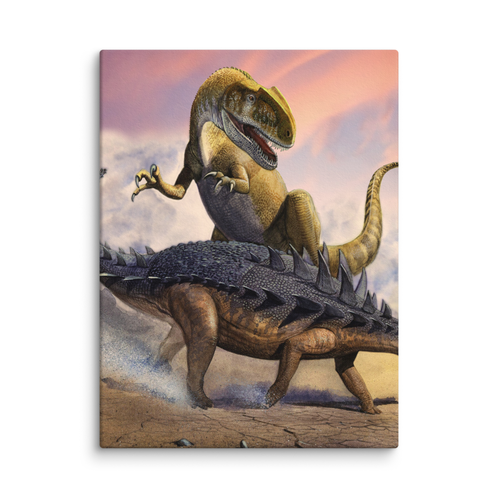 Neovenator Vs Polacanthus — Canvas 18×24