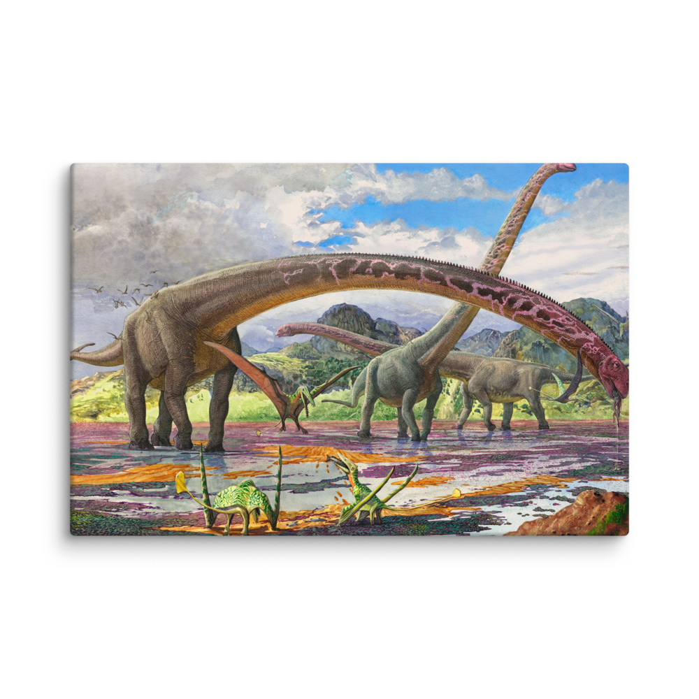 Mamenchisaurus and Sericipterus — Canvas 20×30