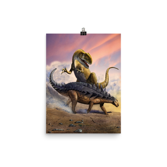 Neovenator Vs Polacanthus — Poster 12×16