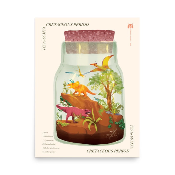 Cretaceous Dinorama in a Bottle poster