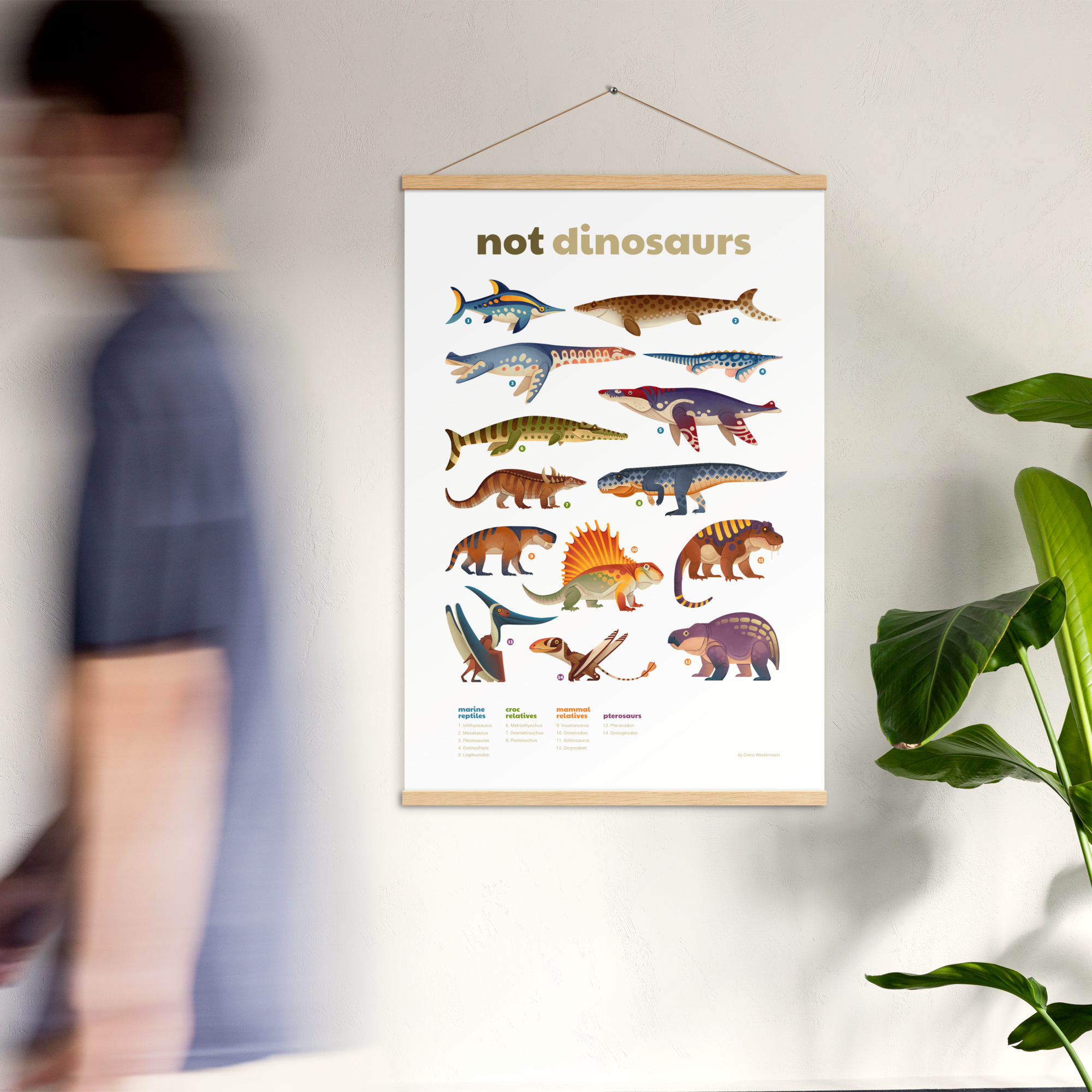 Not Dinosaurs poster with hangers