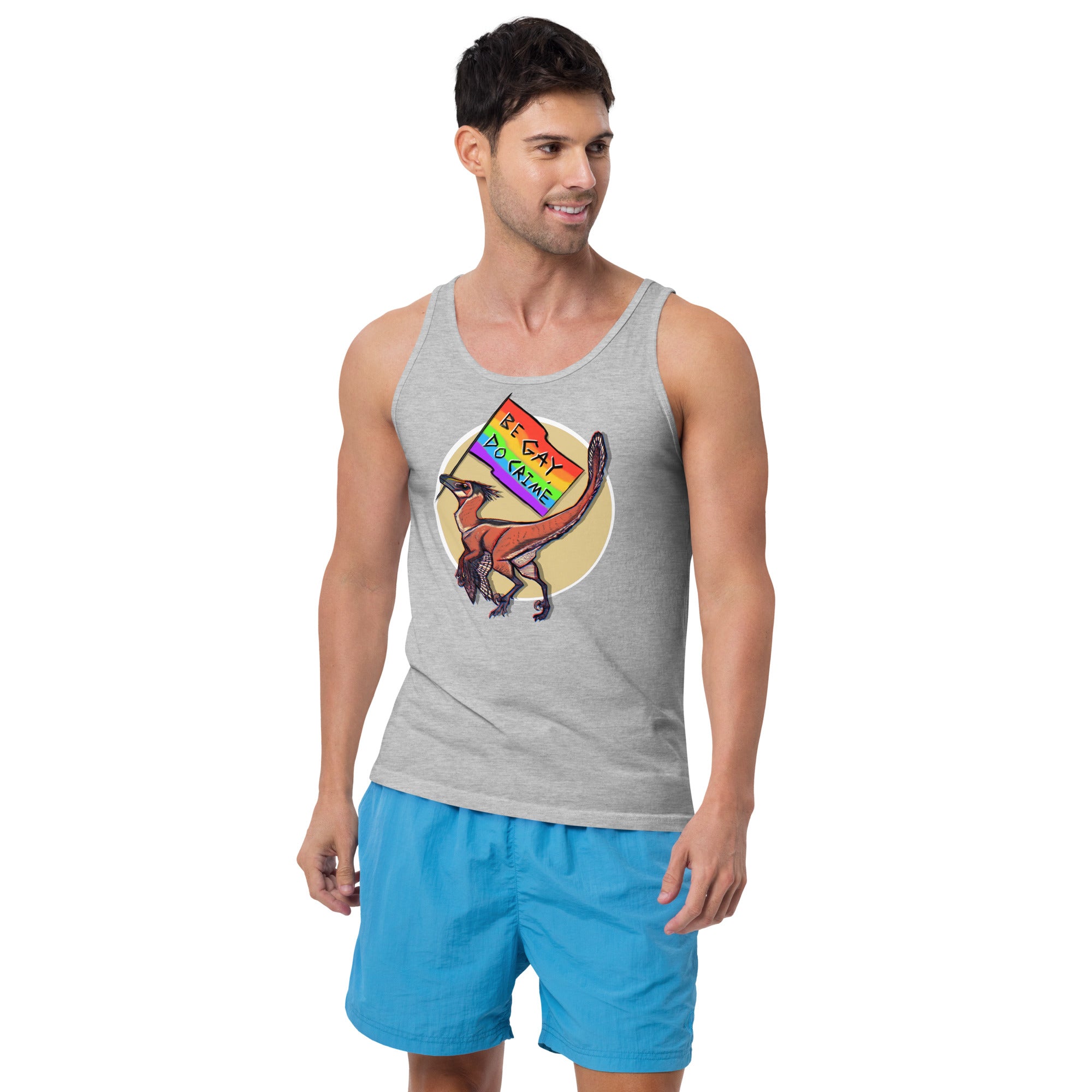 Be Gay Do Crime Velociraptor men's tank top