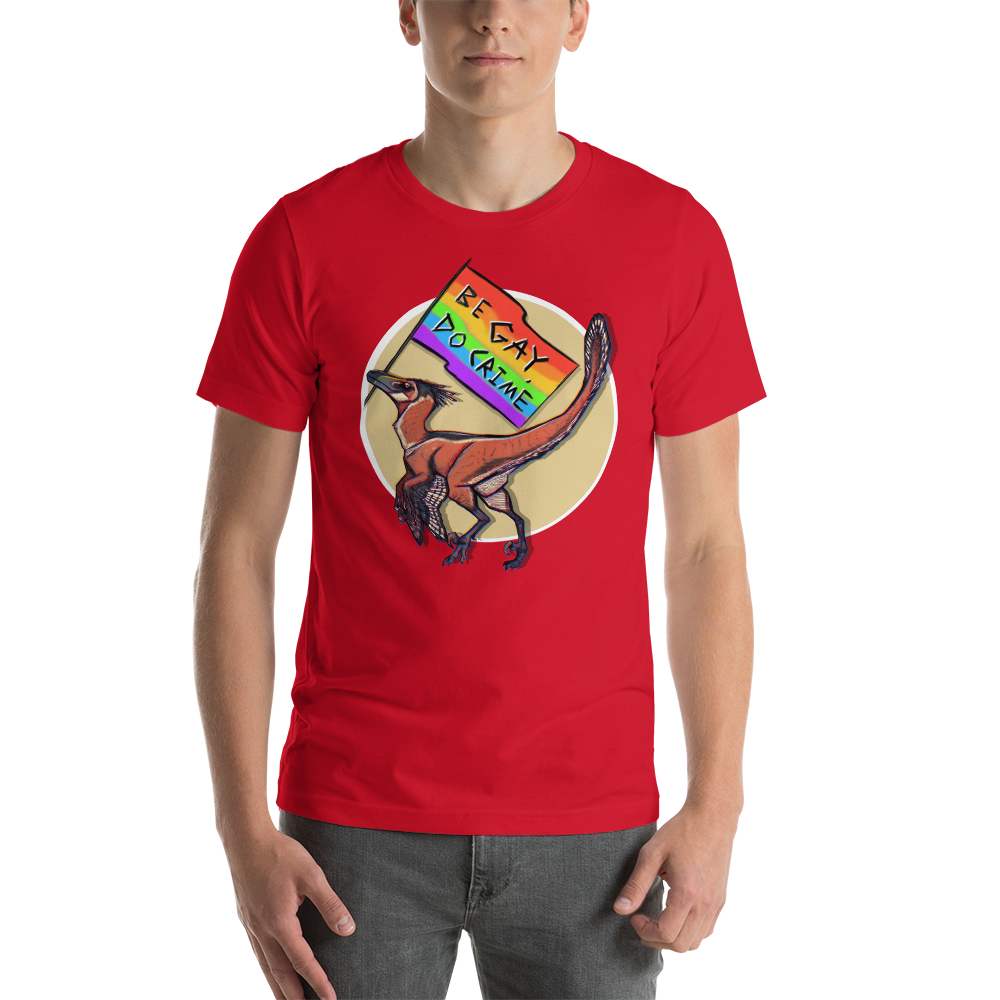 Be Gay Velociraptor t-shirt