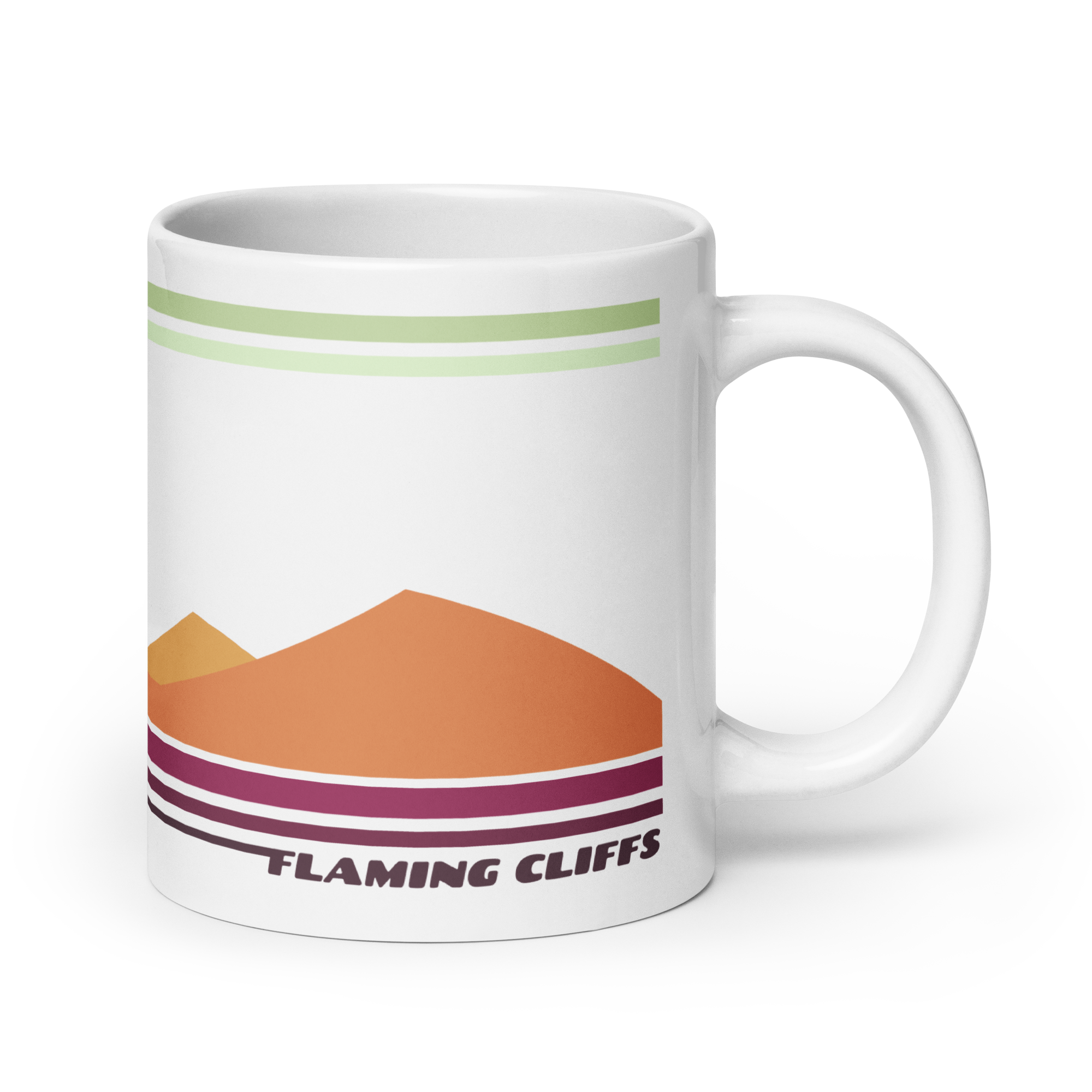 Flaming Cliffs retro mug