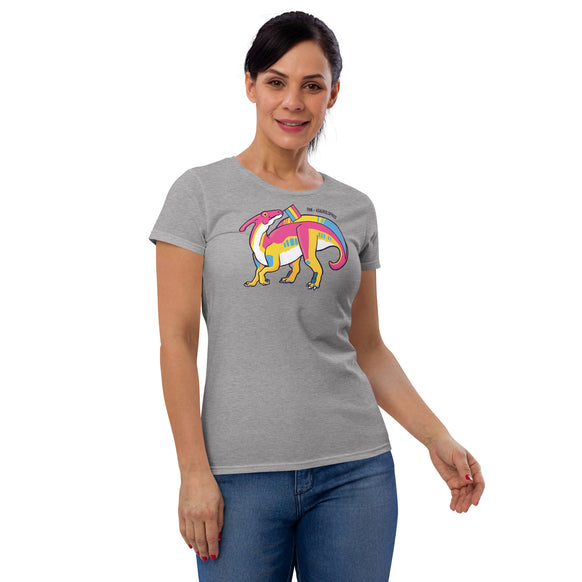 Parasaurolophus Dinosaur Pansexual Pride Flag women's t-shirt