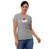 Stegosaurus Dinosaur Gay Pride Flag women's t-shirt