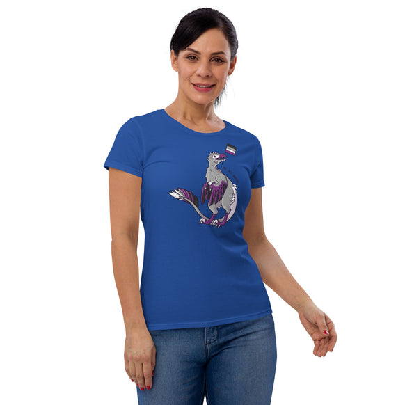 Velociraptor Dinosaur Asexual Pride Flag women's t-shirt