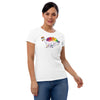 Stegosaurus Dinosaur Gay Pride Flag women's t-shirt