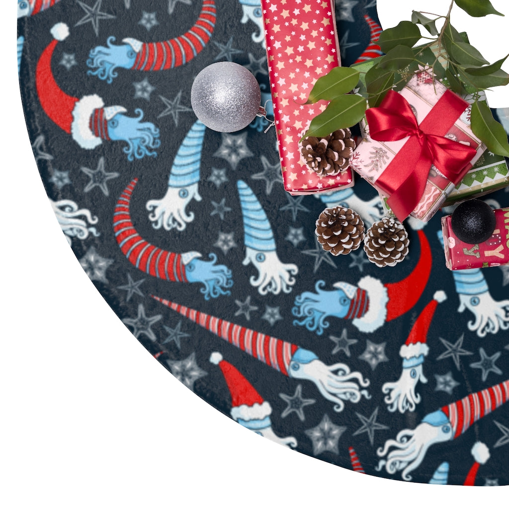 Cephalopods Christmas tree skirt