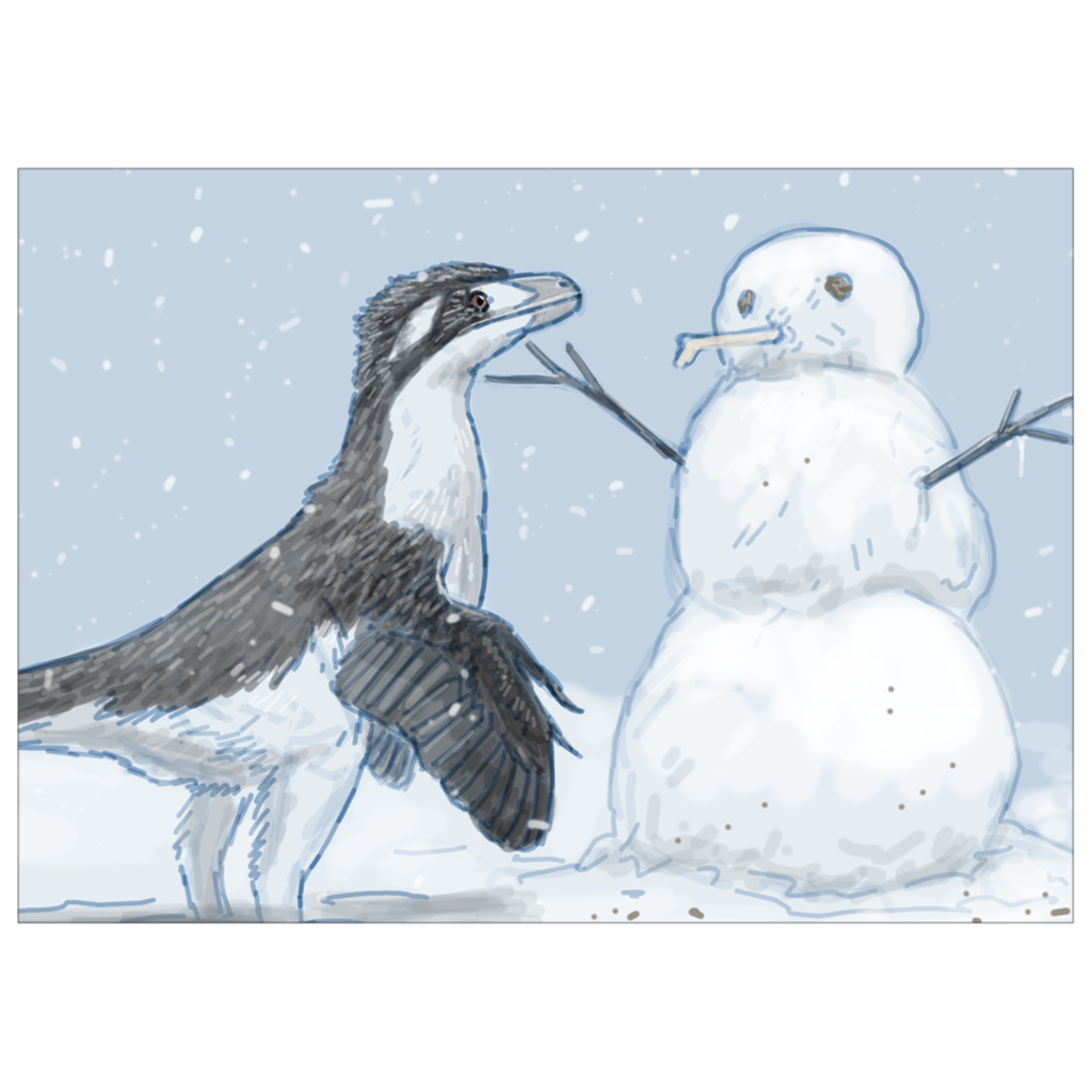 Dromaeosaurus dinosaur holiday greeting card