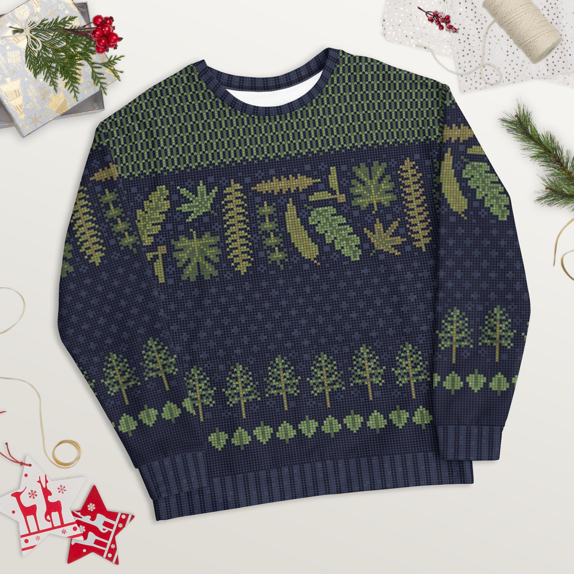 Prehistoric Plant Life Ugly Holiday Sweatshirt