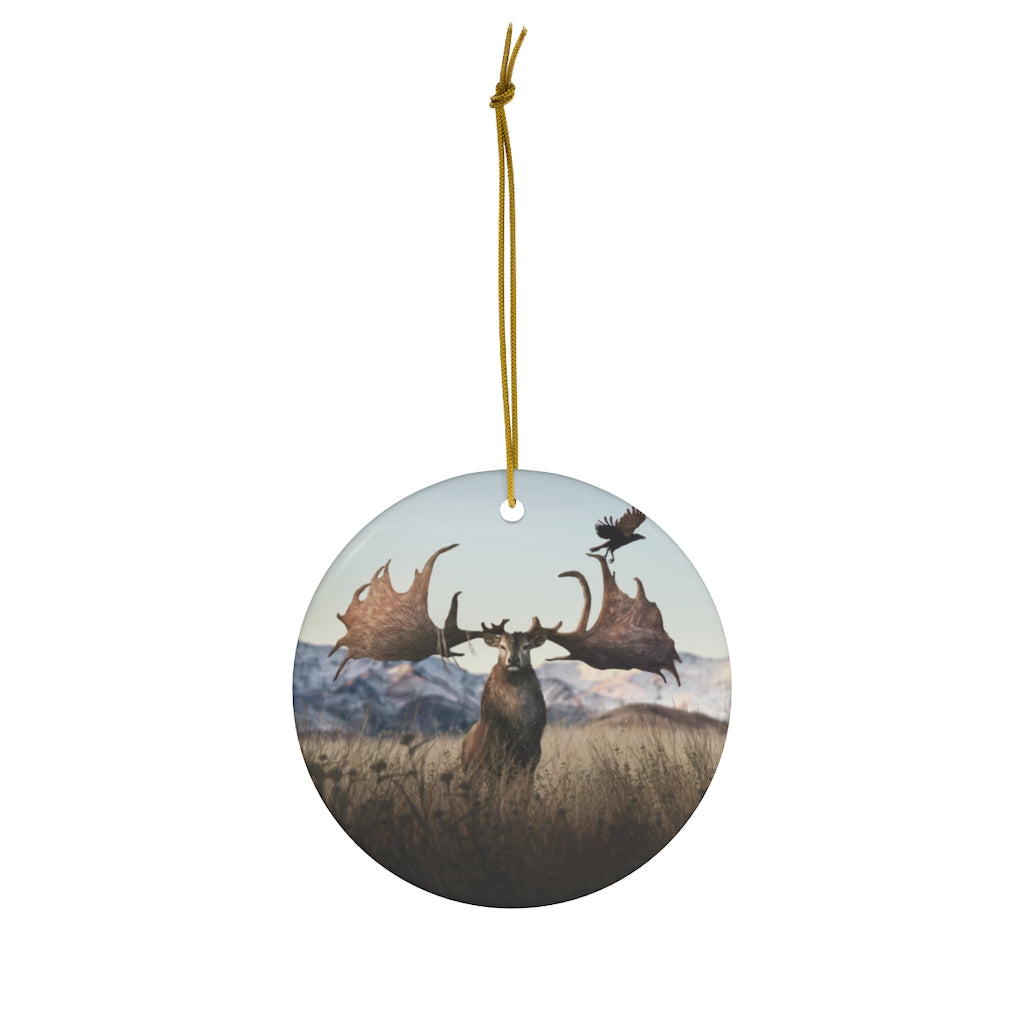 Megaloceros round ceramic ornament