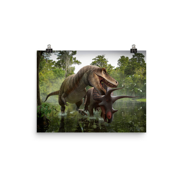 Triceratops vs Tyrannosaurus poster