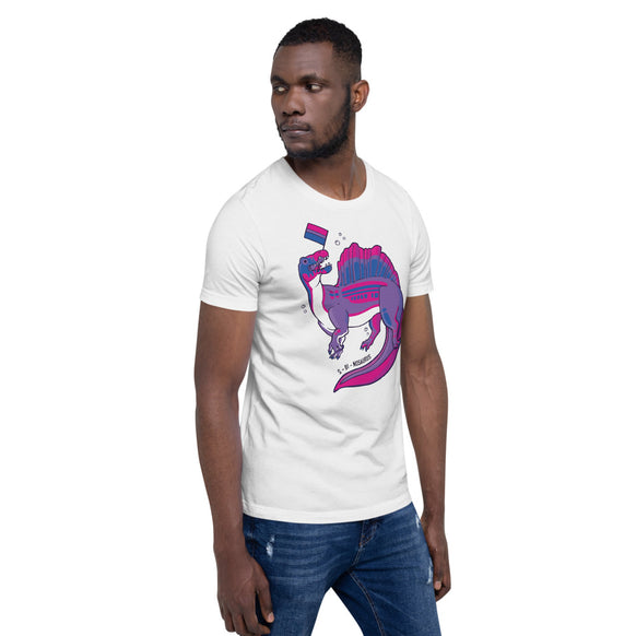 Spinosaurus Dinosaur Bisexual Pride Flag t-shirt