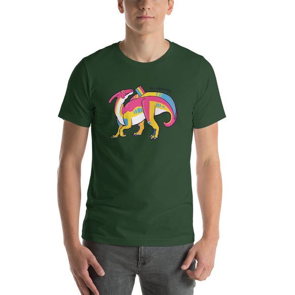 Parasaurolophus Dinosaur Pansexual Pride Flag t-shirt