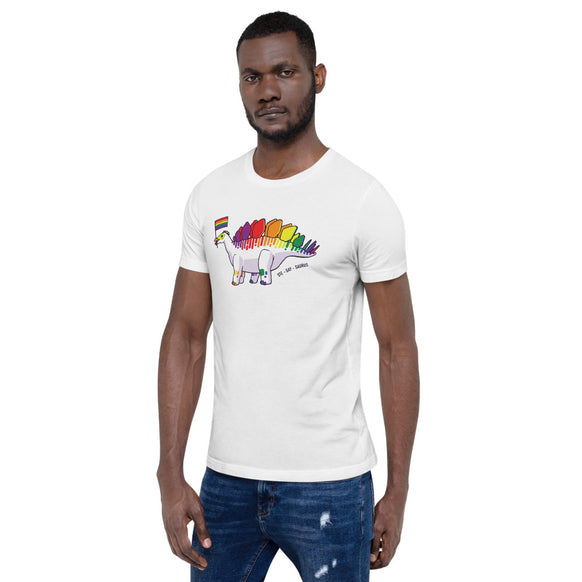 Stegosaurus Dinosaur Gay Pride Flag t-shirt