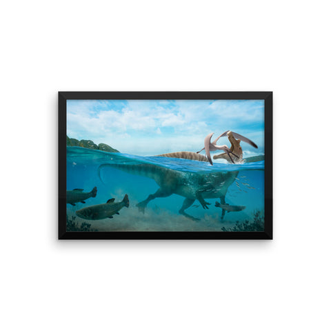 Araripe spinosaur framed print