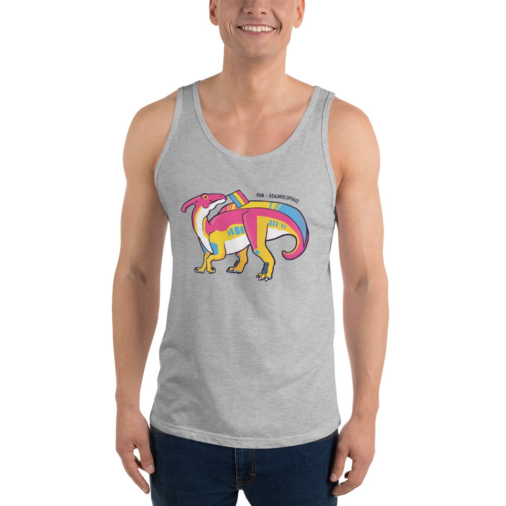 Parasaurolophus Dinosaur Pansexual Pride Flag tank top