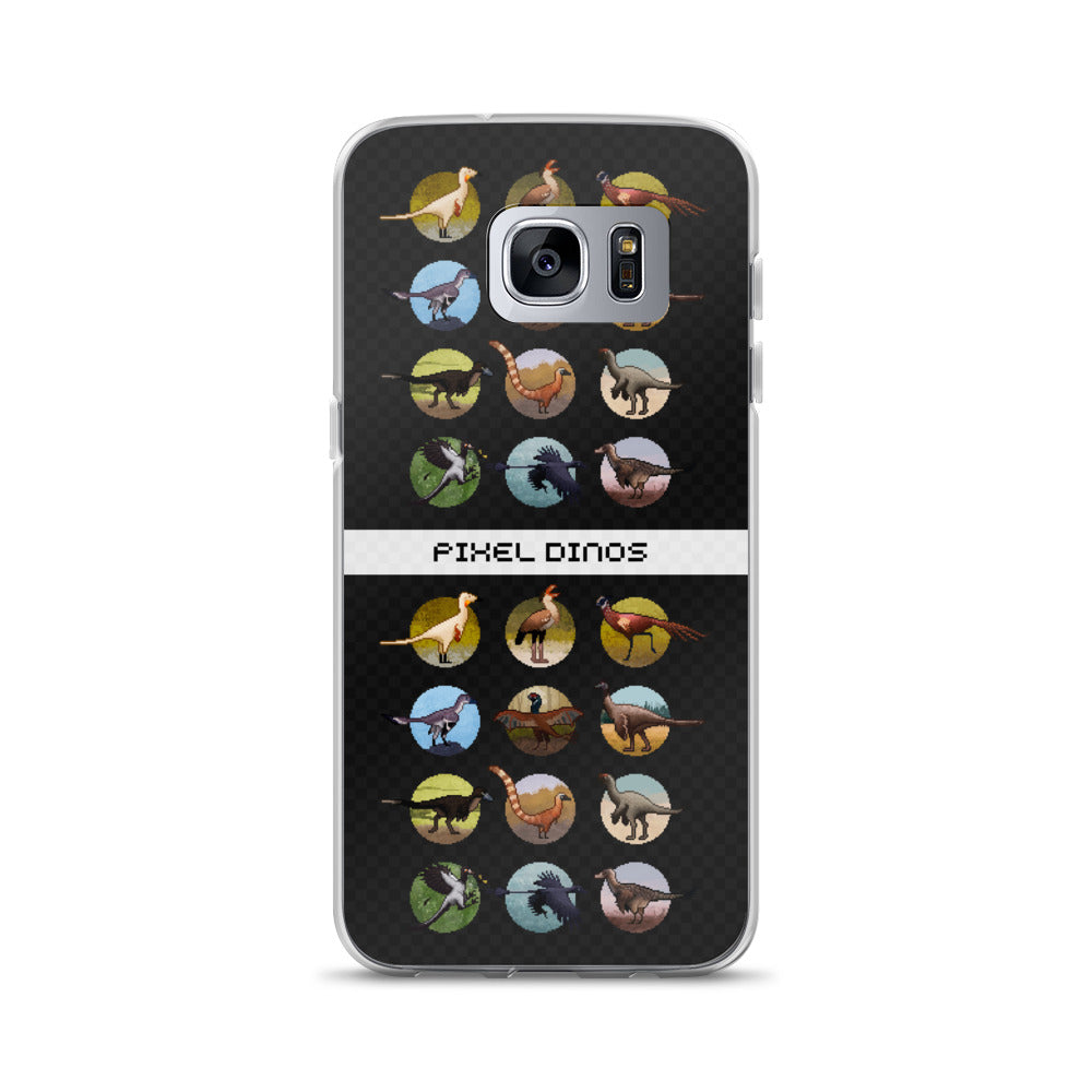 Pixel Dinos (Black) Samsung Case