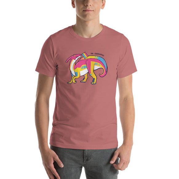 Parasaurolophus Dinosaur Pansexual Pride Flag t-shirt