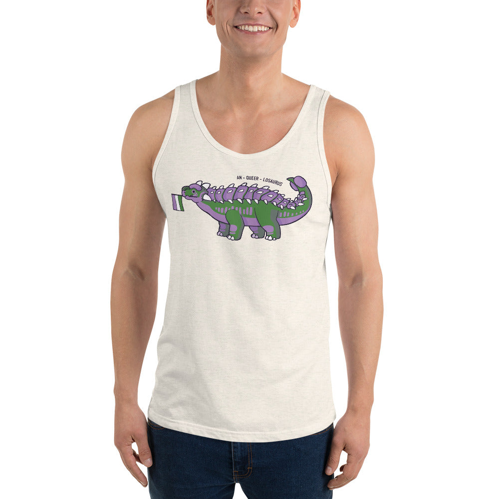 Ankylosaurus Dinosaur Queer Pride Flag tank top