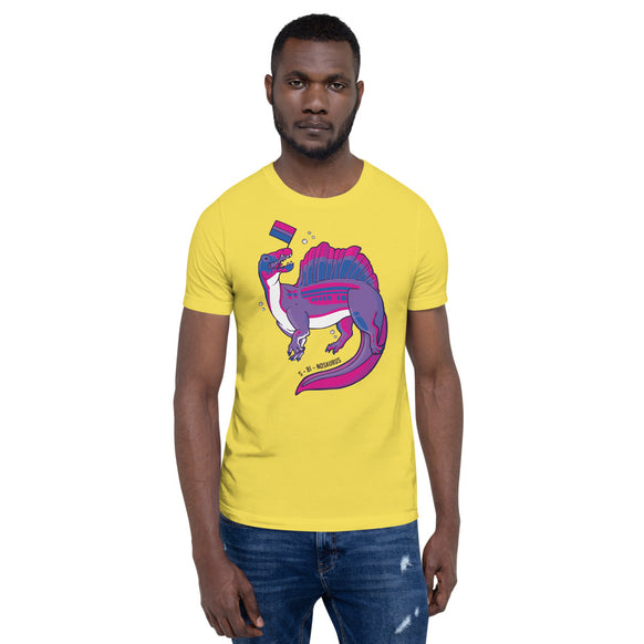 Spinosaurus Dinosaur Bisexual Pride Flag t-shirt