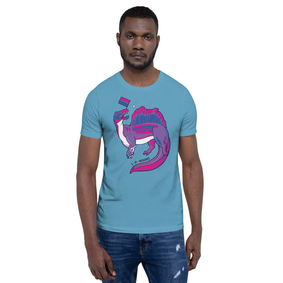 Spinosaurus Dinosaur Bisexual Pride Flag t-shirt