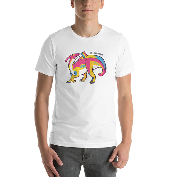 Parasaurolophus Dinosaur Pansexual Pride Flag t-shirt