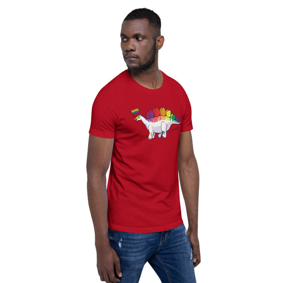 Stegosaurus Dinosaur Gay Pride Flag t-shirt