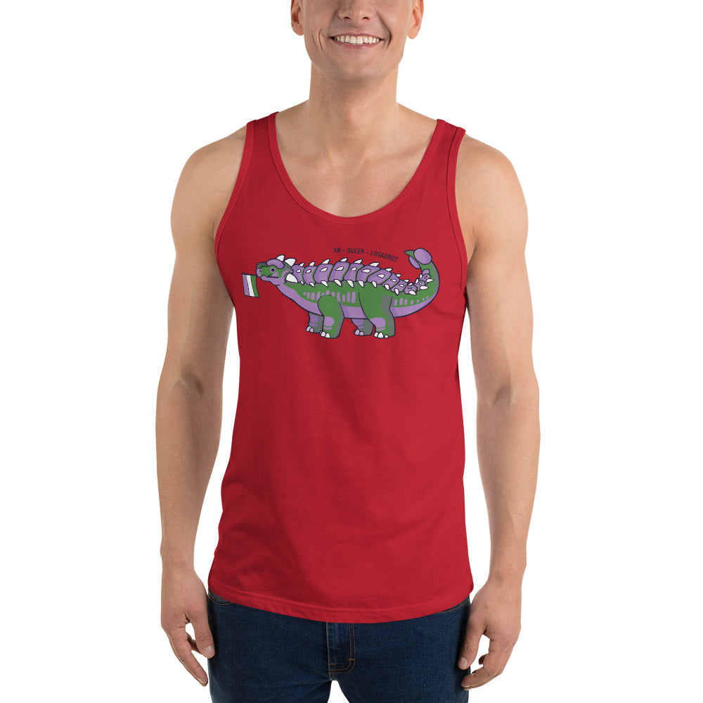 Ankylosaurus Dinosaur Queer Pride Flag tank top