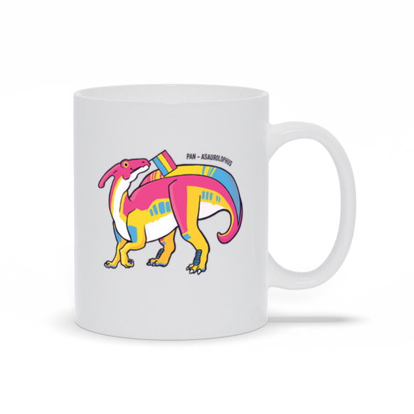 Parasaurolophus Dinosaur Pansexual Pride Flag mug