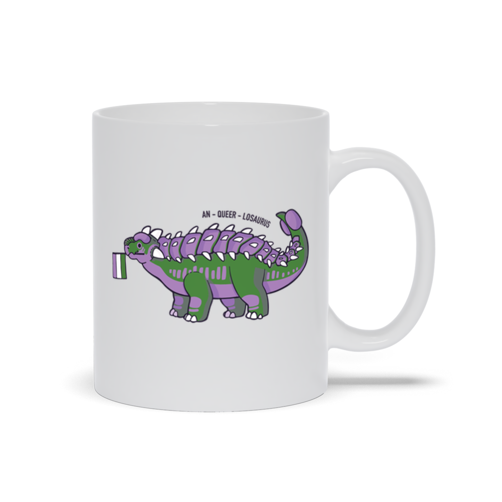 Ankylosaurus Dinosaur Queer Pride Flag mug