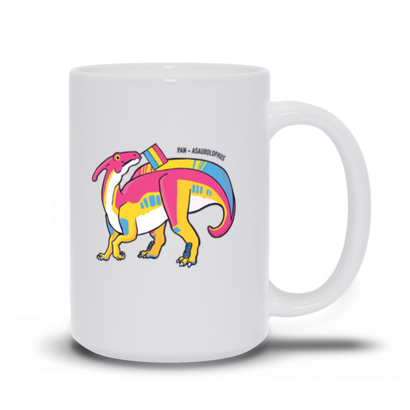 Parasaurolophus Dinosaur Pansexual Pride Flag mug