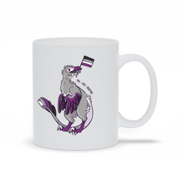 Velociraptor Dinosaur Asexual Pride Flag mug